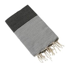 Fouta avec franges 100x200 cm Coton Rina Ebène