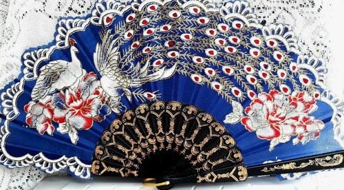 Eventail porte bonheur tissu - eventail, porte-bonheur,tissu