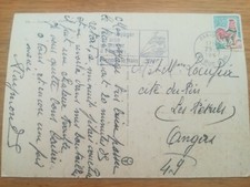 Timbre sur carte COQ DECARIS N°1331 CACHET PRENONS LE TRAIN SNCF 1967