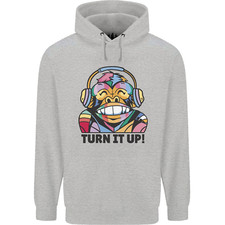 Turn It Up Monkey DJ Casque Audio Hommes Sweatshirt À Capuche