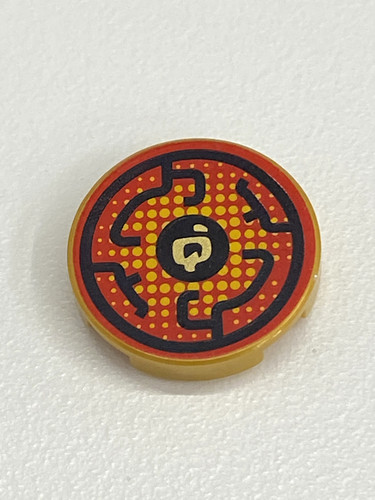 Lego pearl gold tile round - round, 2x2