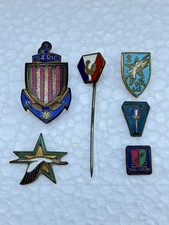 Lot de 6 anciens INSIGNES PINS EPINGLE MILITAIRE FRANCE