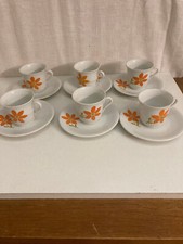 tasse à café avec sous tasse vintage en porcelaine Berry France blanches 