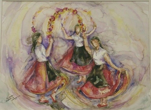 Aquarelle originale djanet - aquarelle,