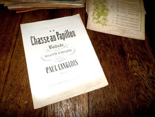 La chasse au papillon ballade partition piano chant Paul 1865 Langlois