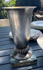 Ancienne Coupe Trophée métal argenté marbre « rallye automobile Limousin «