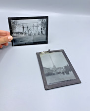  2 plaques photo lanterne magique Rome Piazza Navona & Arc de Constantin Italie