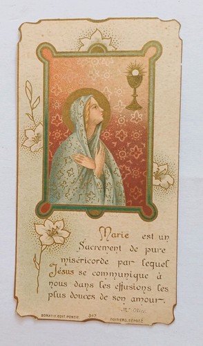 Ancienne image pieuse souvenir - pieuse,