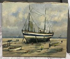 Victor PANFILOV (1924-2009) Paysage Marin Russe Bateau Navigation fluviale