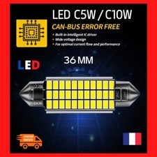 2 Ampoule Navette LED C5W/C10W 36mm ANTI- ERREUR CANBUS Plafonnier Plaque 6000k