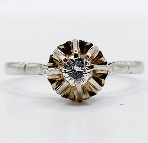 Bague solitaire art deco - , or