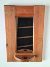 Glace en bois sapin vintage signée d´une pièce Penny Anglais style Scandinave 70