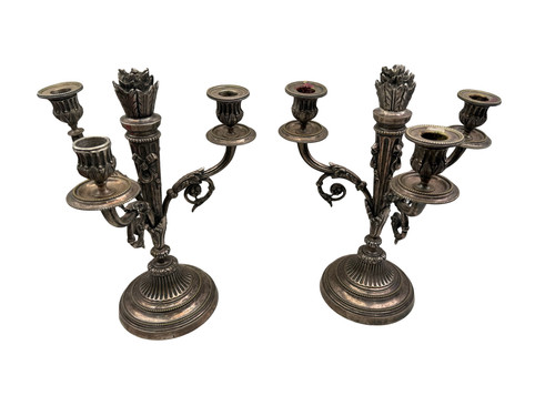 Paire chandeliers anciens - paire,