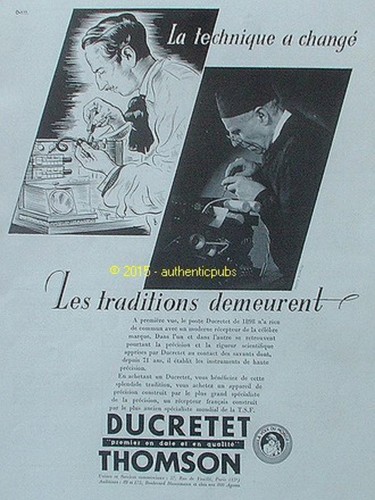 Publicite ducretet thomson - publicite,