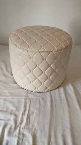Pouf skaï couleur blanc - pouf,