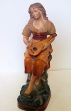 Statue femme mandoline - femme,