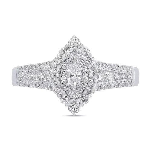 14k blanc bague de - 14k,