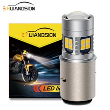 1X Blanc/Jaune BA20D H6 LED Lampe Avant D'ampoule De Phare De Moto DC 6V 12V