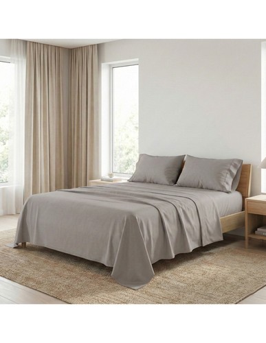 Set draps lit en coton - draps,