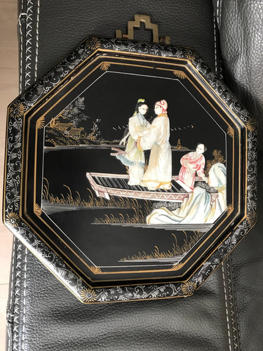 Tableau chinois bois laque - tableau,