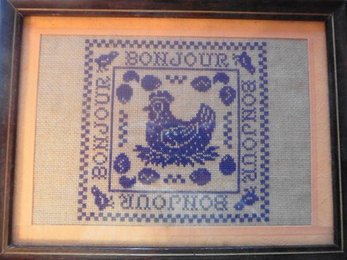 Ancien canevas broderies poule - canevas,