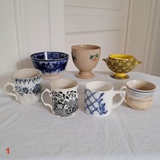 Faïence fine !!! Creil Montereau bol ancien tasse ancienne calice coupe dînette