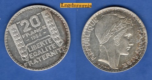 Francs turin 1934 - 20, spl