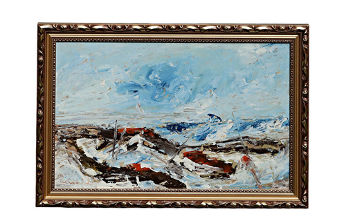 Inconnu paysage marin huile - paysage,