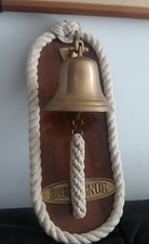 Cloche Murale en Laiton Patiné – Idéale Entrée Maison Bateau, Décoration Vintage