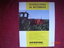 ANCIENNE   BROCHURE  PUBLICITAIRE  EFFEUILLEUSE  BETTERAVES  HERRIAU