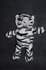 ?Doudou Tigre Noir Blanc KINDER Chat Peluche Tigger 25 Cm Etat NEUF