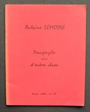 Antoine Lemoine "Prouzinzila" Editions "Temps mêlés" N°69 1964 Verviers Blavier