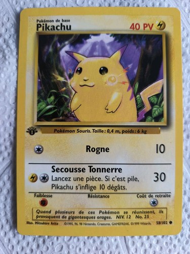 Carte pokémon pikachu 102 - carte, 58/102