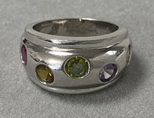 Péridot bague argent rubis