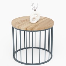 Table basse ronde bois métal