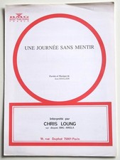 Partition sheet music CHRIS LOUNG : Une Journée Sans Mentir * 90's Rock Soullier