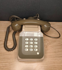 Téléphone fixe marron à touche SOCOTEL S63 vintage idéal pour collection