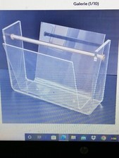 Vintage  Porte Revue DAVID LANGE Pour Roche Bobois  PLexiglas  Année 70  Laiton