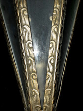 PAIRE APPLIQUE ART DECO BRONZE NICKELÉ ARGENTÉ PLAQUES  VERRE SABLÉ 1 MANQUANT