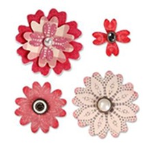 CUTTING DIES 1 MATRICE DECOUPE BIGZ DE SIZZIX FLEURS AVEC PETALES COEURS 8053