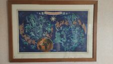 AFFICHE ORIGINALE AIR FRANCE PAR BOUCHER PLANISPHERE CELESTE ZODIAQUE 71 X106CM