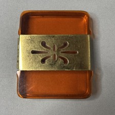 Etui à cigarettes vintage Bakélite Orange Et laiton