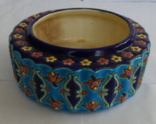 Bonbonnière -Art déco Fleurs - 14x5.5cm - Emaux de Longwy - Manque couvercle