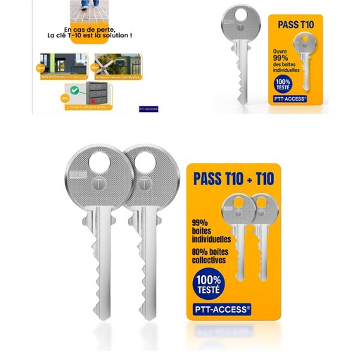 Lot clés pass ptt - 2, t10
