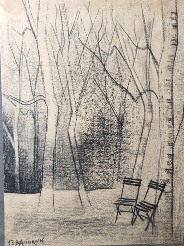 Dessin original signé b - dessin, j.b