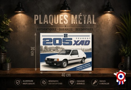 Plaque métal vintage peugeot - métal,