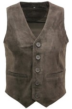 Gilet En Cuir Brun Classique