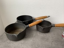 serie 3 casseroles Staub fonte france manche bois n 16 / 18 / 20 cuisine 