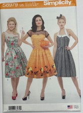 SIMPLICITY 8979 MISSES RETRO ROCKABILLY DRESSES  PATTERN-UNCUT-NEW-SIZES-16-24