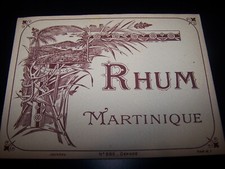 Rare Etiquette ancienne Rhum Martinique Jouneau Paris 885 Rum ron antique label
